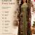 Designer light olive blooming georgette free size stiched top with long printed shrung for women