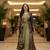 Designer light olive blooming georgette free size stiched top with long printed shrung for women