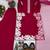 Dark pink heavy natural silk palazzo set with pearl moti hand work