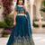 blue silk blend lehenga choli - free size 