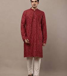  red printed ethnic kurta