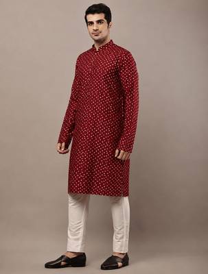  red printed ethnic kurta 3