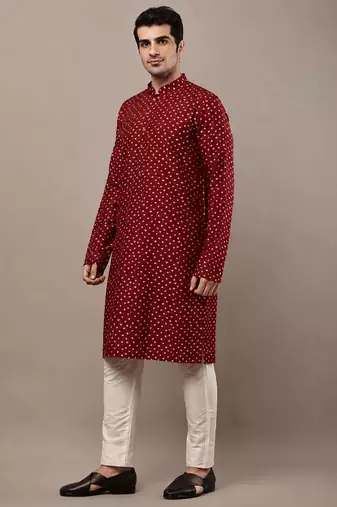  red printed ethnic kurta