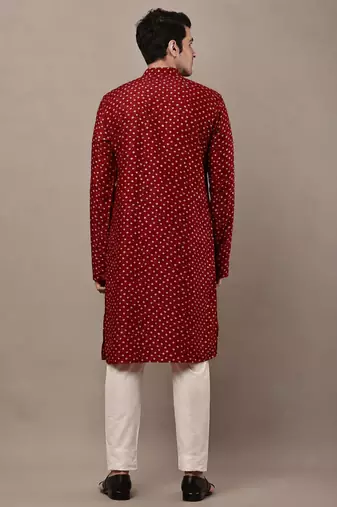  red printed ethnic kurta