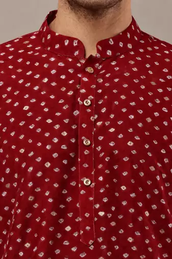  red printed ethnic kurta