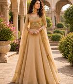gold tissue lehenga choli