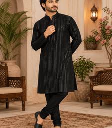 Midnight luxe black embellished kurta