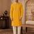 Men's mustard yellow woven ethnic kurta