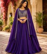 blue silk lehenga choli - free size 