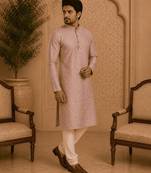 Peach printed  kurta