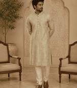  pastel gold printed  kurta