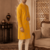 Men's mustard yellow woven ethnic kurta