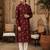  maroon printed  ethnic kurta