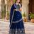 blue silk blend lehenga choli - free size 