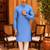 Sky blue ethnic printed kurta
