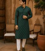 Green ethnic printed kurta