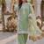 Mint green heavy natural silk palazzo set with pearl moti hand work