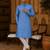 Sky blue ethnic printed kurta