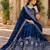 blue silk blend lehenga choli - free size 