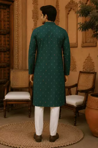Green ethnic printed kurta