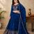 blue silk lehenga choli - free size 