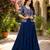 navy-blue silk lehenga choli - free size 