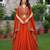 orange silk lehenga choli - free size 