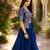 navy-blue silk lehenga choli - free size 