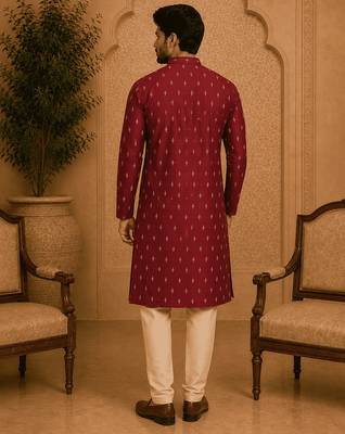 Maroon ethnic printed kurta 4