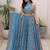 blue organza lehenga choli - free size 
