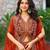 orange silk lehenga choli - free size 