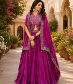 purple silk lehenga choli - free size 