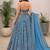 blue organza lehenga choli - free size 