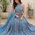 blue organza lehenga choli - free size 