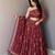 red georgette lehenga choli - free size 