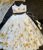 white organza lehenga choli - free size 