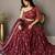 red georgette lehenga choli - free size 