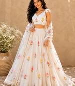 off-white georgette lehenga choli - free size 