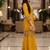 Mustard embroidered silk blend free size stiched kurta palazzo set with dupatta for women