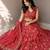 red georgette lehenga choli - free size 