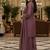 Purple embroidered silk blend free size stiched kurta palazzo set with dupatta for women