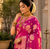 Pink Color Floral Zari Weaving And Attractive Dori Piping Fitting With Hand Dyeing Chainya Tissue Shimmer Saree