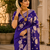 Purple Color Floral Zari Weaving And Attractive Dori Piping Fitting With Hand Dyeing Chainya Tissue Shimmer Saree