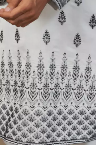 wedding silk fabric with embroidery and printed work kurta payjama