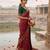 Maroon Color Embroidery Weaving Flower Border With Dori Piping Fitting Pashmina Silk Saree