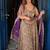 purple embroidered organza anarkali gown suit with dupatta