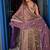 purple embroidered organza anarkali gown suit with dupatta