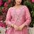 pink embroidered kurta pant set with dupatta