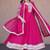 rani pink faux georgette embroidered anarkali suit with dupatta