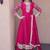 rani pink faux georgette embroidered anarkali suit with dupatta